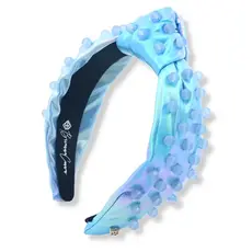 Irridescent blue headband with beads