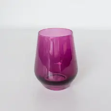 Estelle Colored Glass Amethyst Stemless Wine Glass