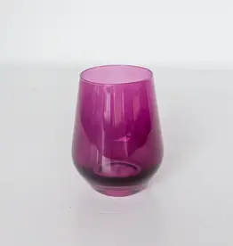 Estelle Colored Glass Amethyst Stemless Wine Glass