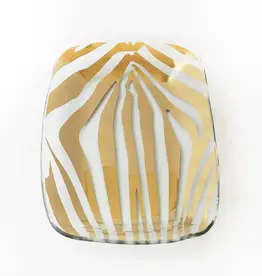 Annie Glass Zebra Rectangular Tray 11x7''