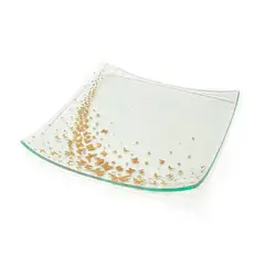 Annie Glass b107G Butterfly Square 10'' platter