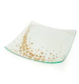 Annie Glass Butterfly Square 10'' platter