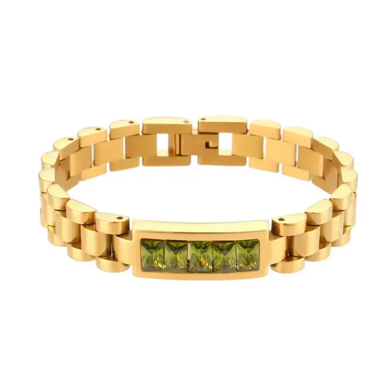 Green Zirconia Wristwatch Bracelet