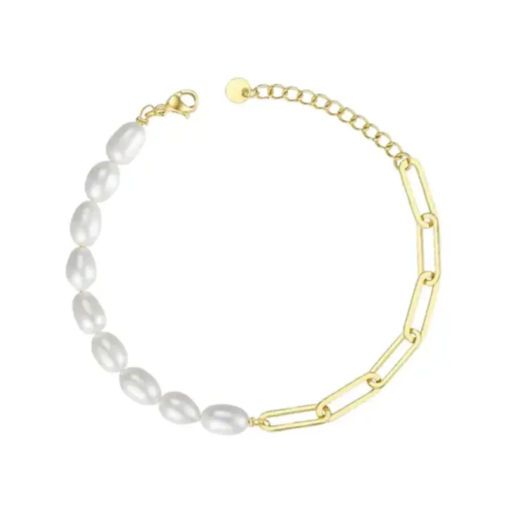 Pearl X Paperclip Bracelet