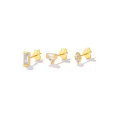 Hjane Jewels Baguette Trio Stud Set