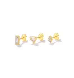 Hjane Jewels Baguette Trio Stud Set