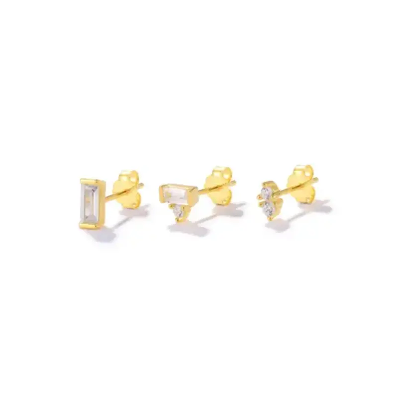 Hjane Jewels Baguette Trio Stud Set