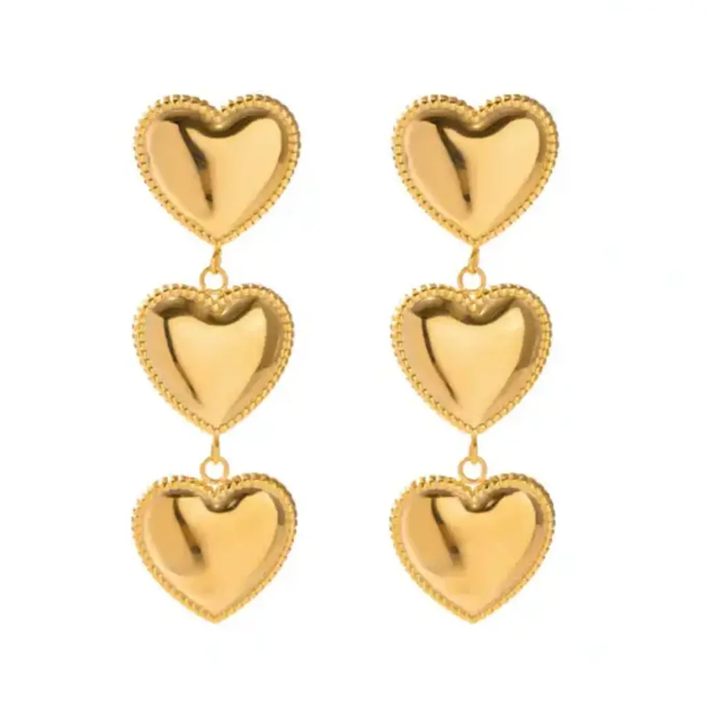 Hjane Jewels Triple Heart Studs