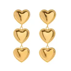 Hjane Jewels Triple Heart Studs
