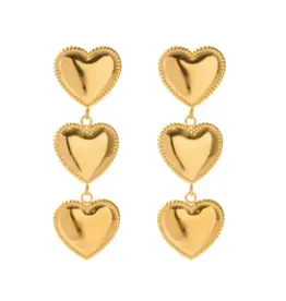 Hjane Jewels Triple Heart Studs