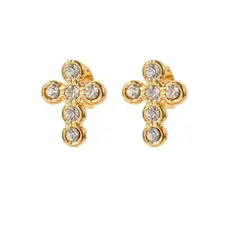 Hjane Jewels Pave Cross Studs