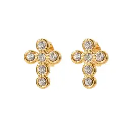 Hjane Jewels Pave Cross Studs