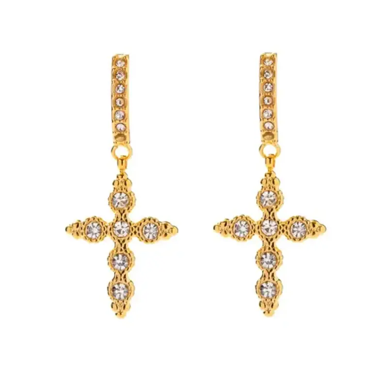 Hjane Jewels Vintage Cross Huggies