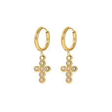 Hjane Jewels Pave Cross Huggies