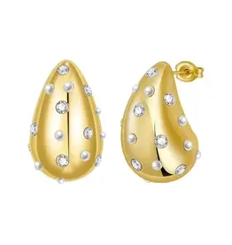 Hjane Jewels Pearl/Pave Drop Studs