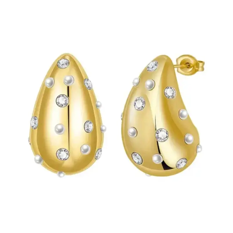 Hjane Jewels Pearl/Pave Drop Studs