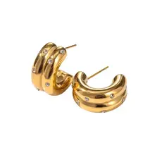 Hjane Jewels Pave Hoops