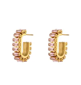 Hjane Jewels Baguette Earring Pink
