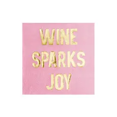 Wine Sparks Joy Witty Cocktail Napkins