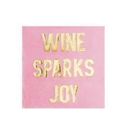 Wine Sparks Joy Witty Cocktail Napkins