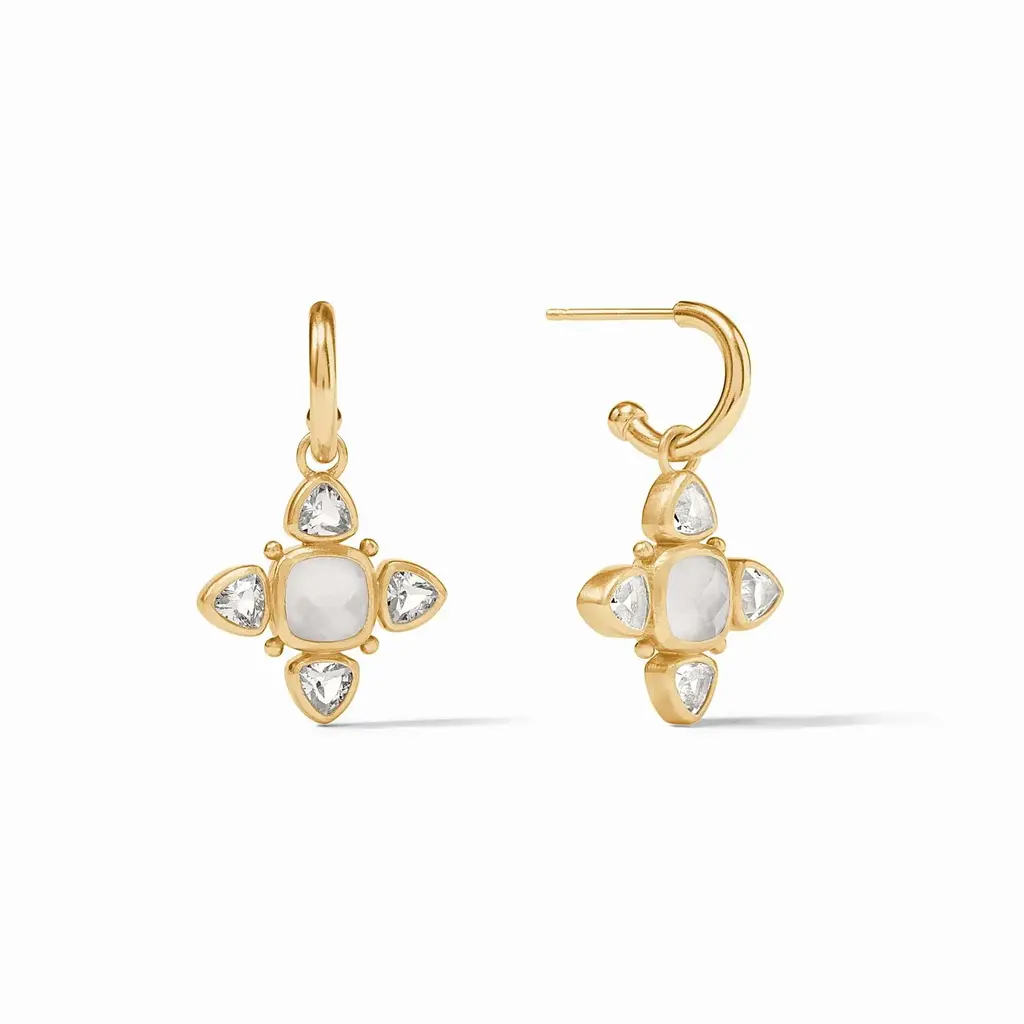 Aquitaine Hoop & Charm Earring - Clear Crystal