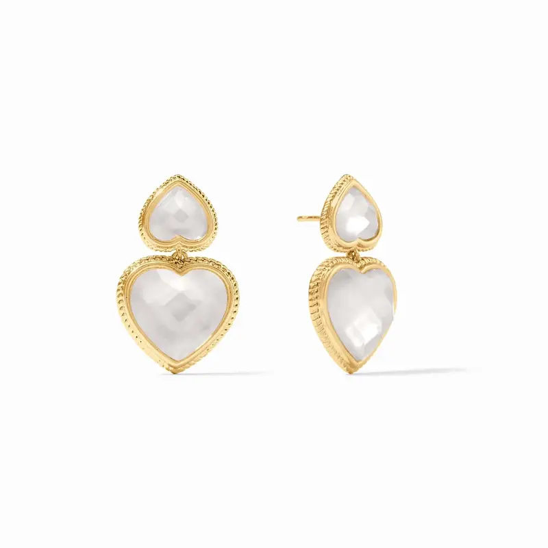 Heart Statement Earring - Clear Crystal