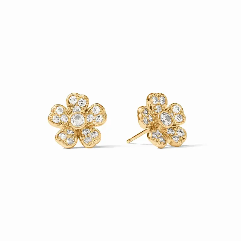 Julie Vos Laurel Stud - Cubic Zirconia