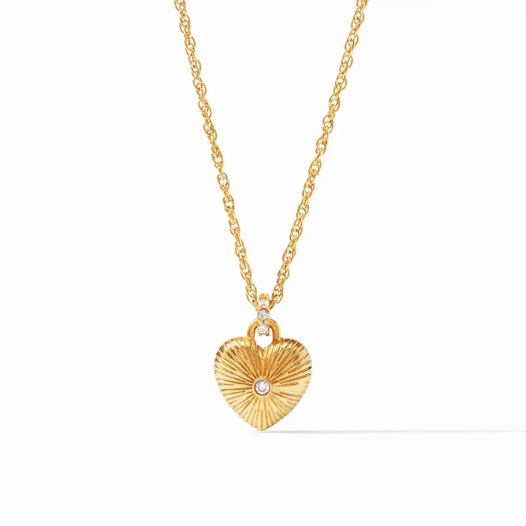 Esme Heart Solitaire Necklace - Gold
