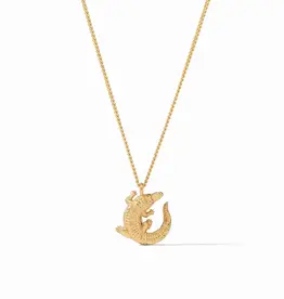 Alligator Solitaire Necklace - Gold - OS