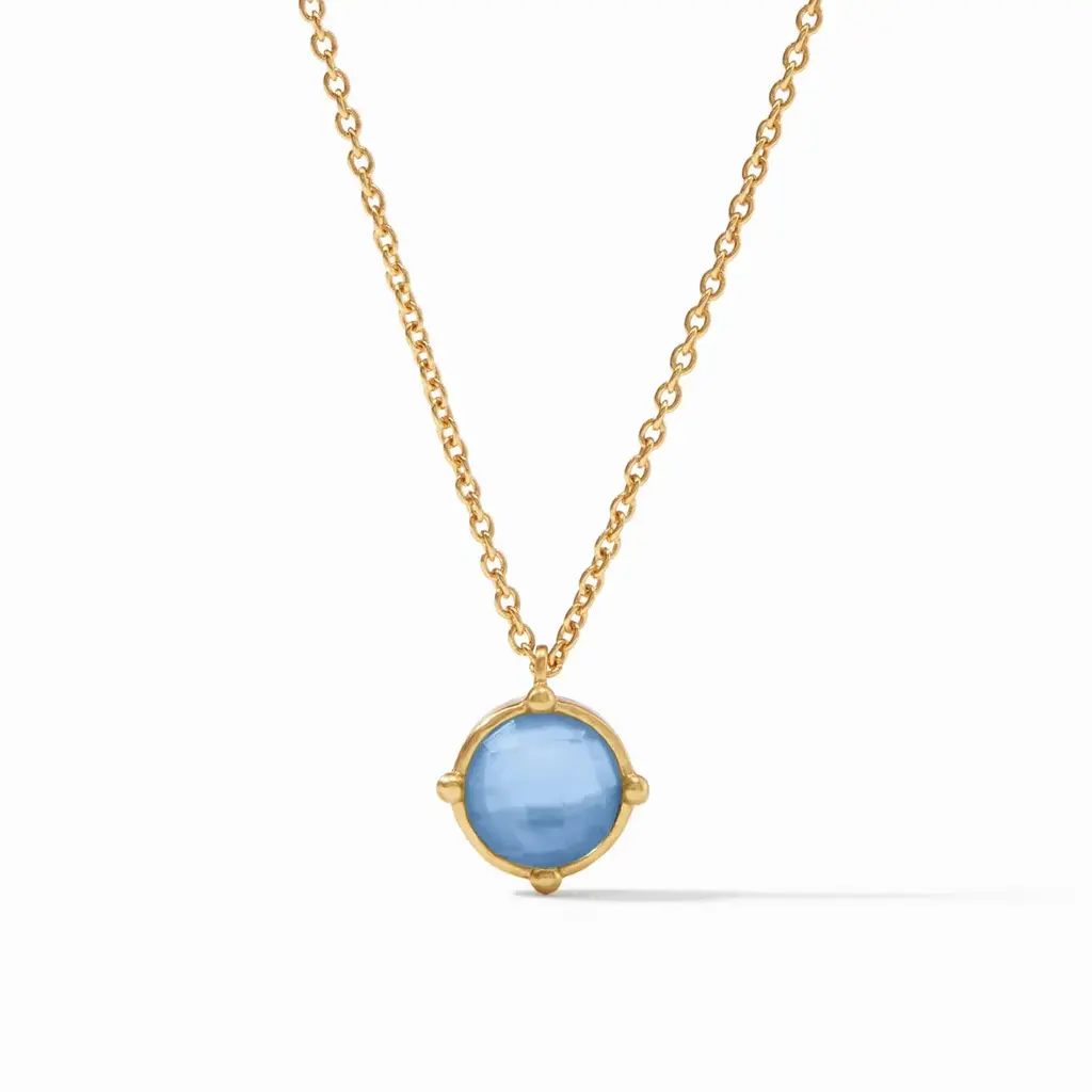 Julie Vos Honeybee Solitaire Necklace - Chalcedony Blue