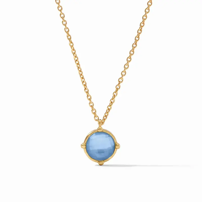 Julie Vos Honeybee Solitaire Necklace - Chalcedony Blue