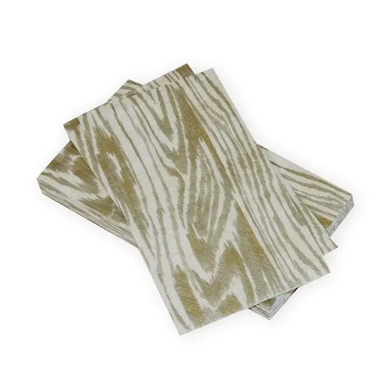 Guest Towel Woodgrain Silver/Gold