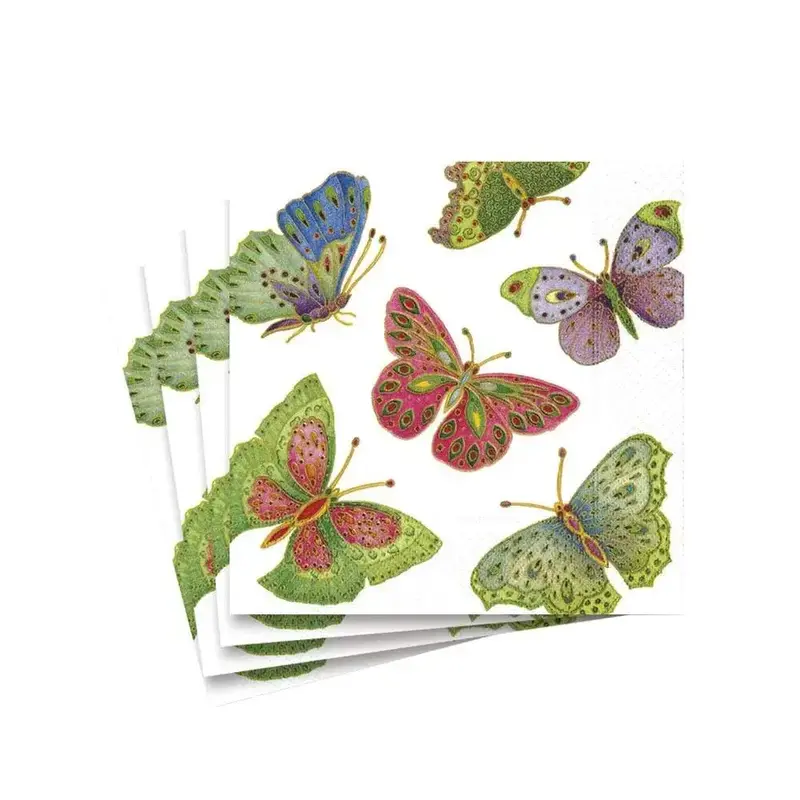 Cocktail Napkin Jeweled Butterflies