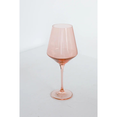 Blush Pink Stemmed Wine Glass