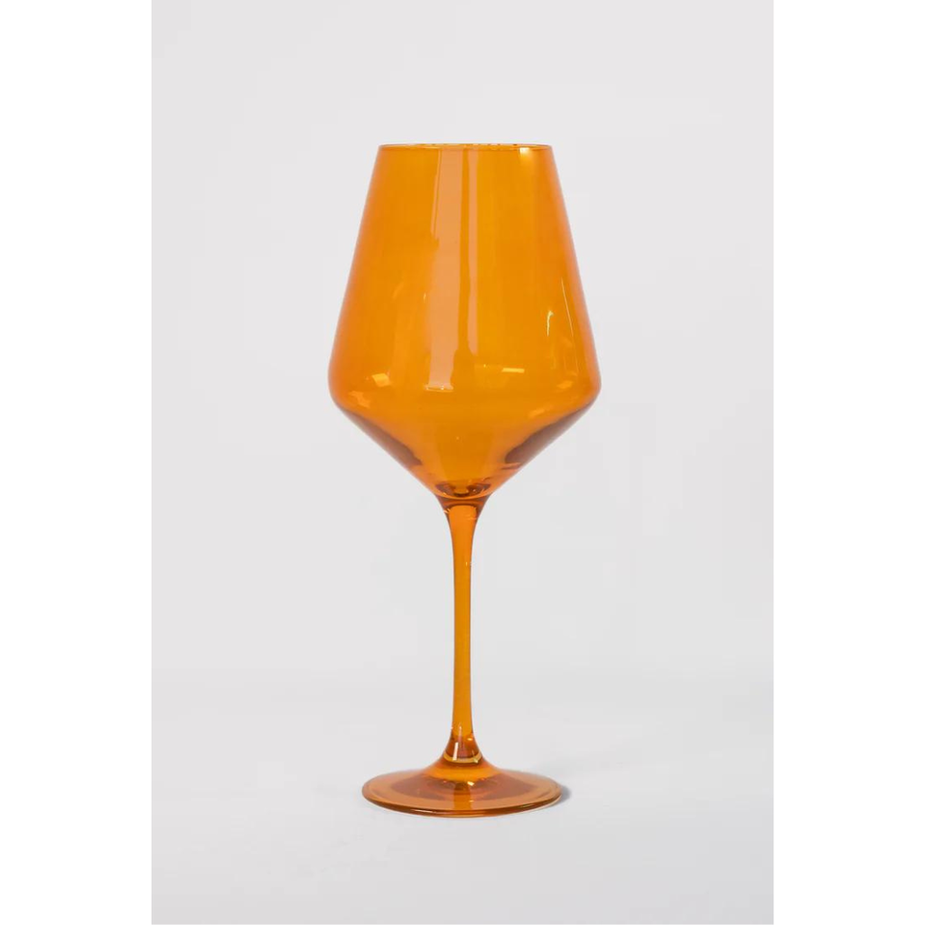 Estelle Colored Glass Butterscotch Stemmed Wine Glass