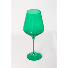 Estelle Colored Glass Kelly Green Stemmed Wine Glass