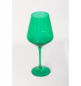Estelle Colored Glass Kelly Green Stemmed Wine Glass
