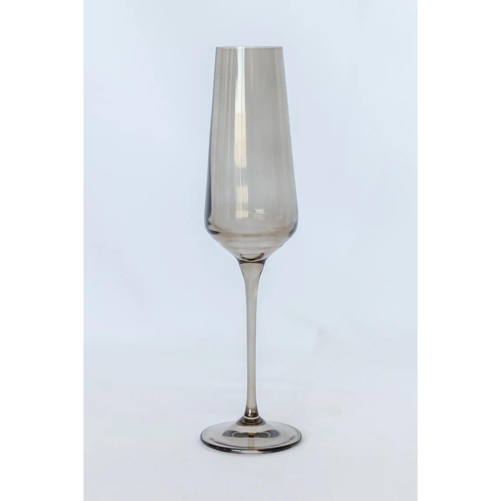 Estelle Colored Glass Gray Smoke Champagne Flute