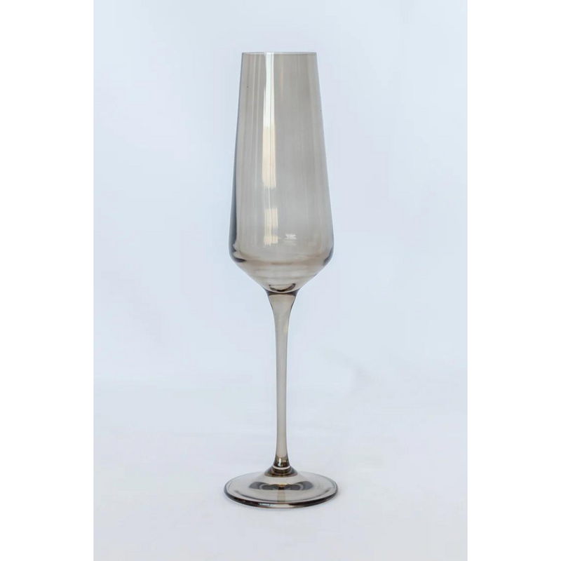 Estelle Colored Glass Gray Smoke Champagne Flute