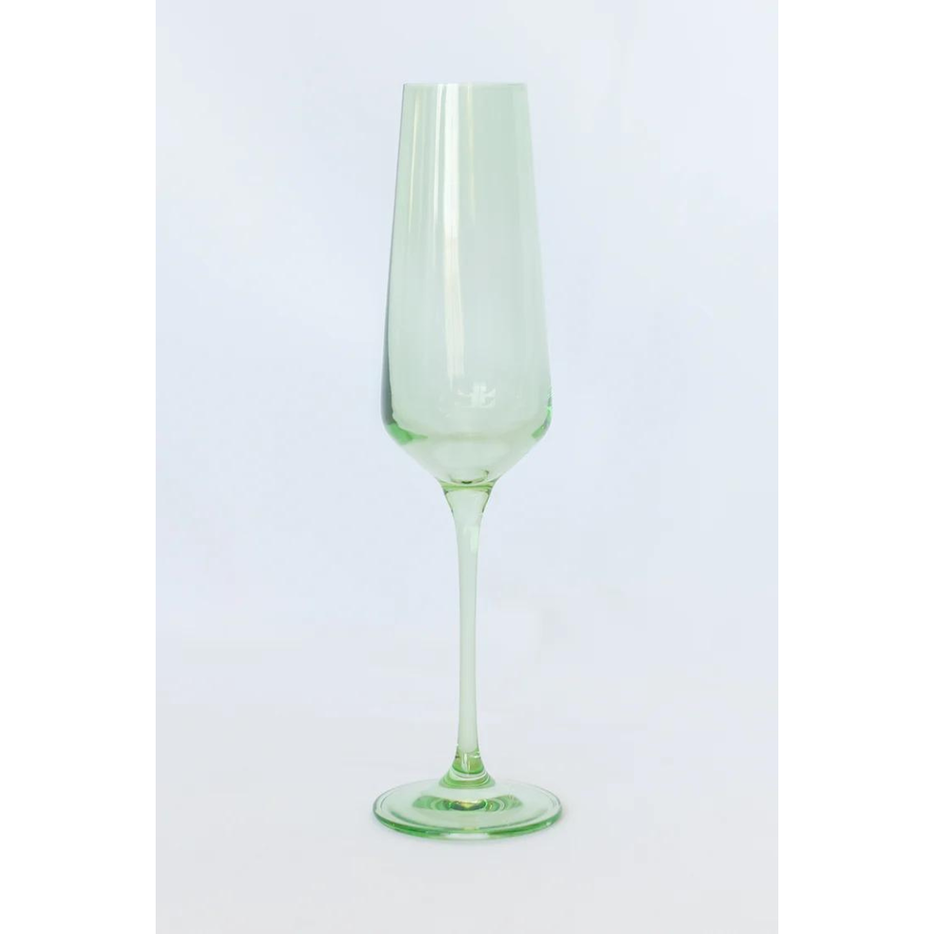 Estelle Colored Glass Mint Green Champagne Flute