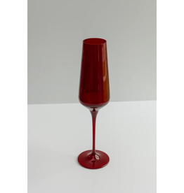 Estelle Colored Glass Red Champagne Flute