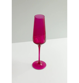 Estelle Colored Glass Fuchsia Champagne Flute