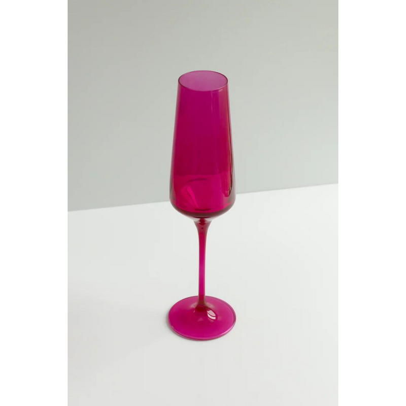 Estelle Colored Glass Fuchsia Champagne Flute