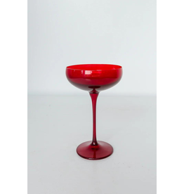 Estelle Colored Glass Red Champagne Coupe