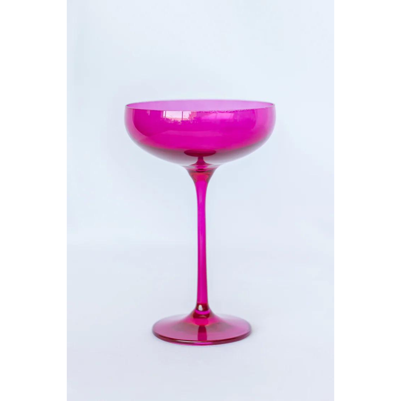 Estelle Colored Glass Fuchsia Coupe