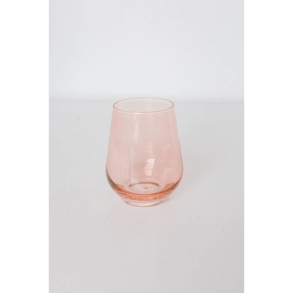 Estelle Colored Glass Blush Pink Stemless