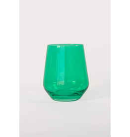 Estelle Colored Glass Kelly Green Stemless