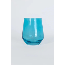 Estelle Colored Glass Ocean Blue Stemless