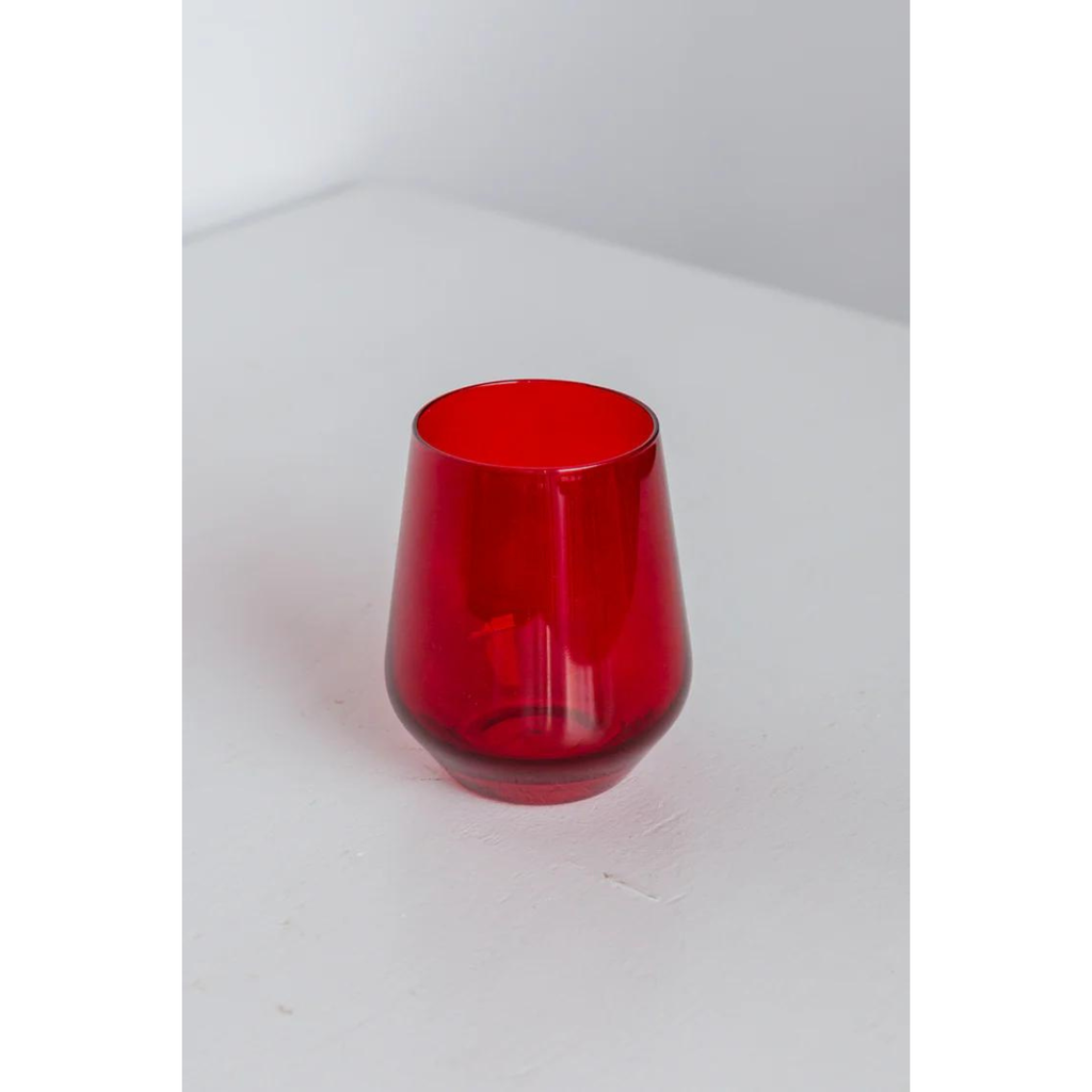 Estelle Colored Glass Red Stemless