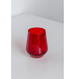 Estelle Colored Glass Red Stemless Wine Glass